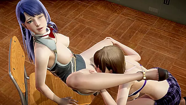 Hentai Lesbisch, Lesbisch Tekenfilm, Uncensored Animatie, Beffen, Pussy, Lesbisch Likken, Ongecensureerd Lesbische