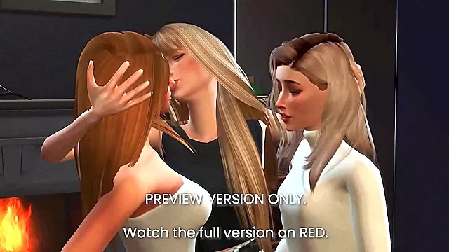 Threesome Sapphic Sex With 3D Hentai Girls In Sims 4 Style Action