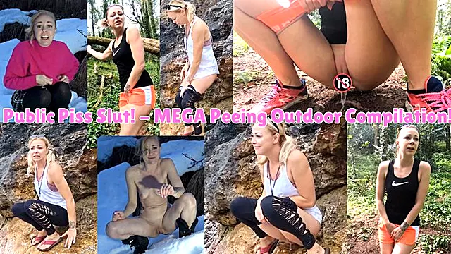 Pissen Zusammenstellung, Das Große Pissen, Pissen Outdoor, Outdoor Nutte, Öffentlich Pissen