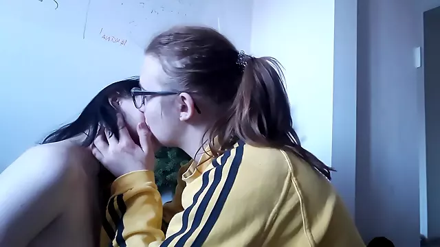 Kissing My Love In Front Of A Little Xmas Tree