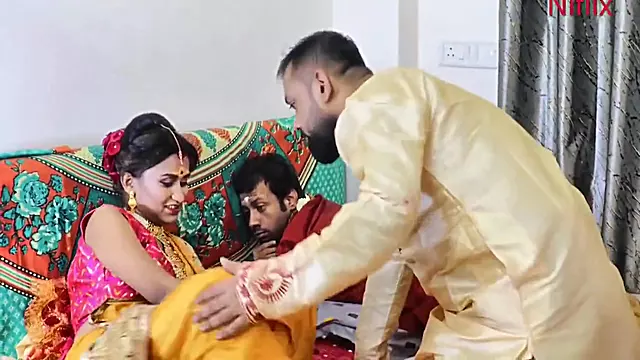 Newly Married Wife Fucked By Husband And Stepbrother In Law Together. A Hardcore Threesome