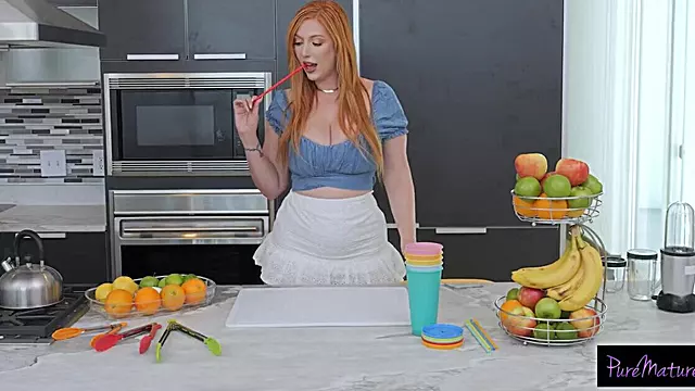 Big boobs redhead is going to fuck a much younger stud