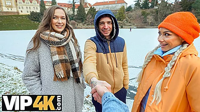 Stor Pik For Første Gang, Bi Par, Bisexuel Trekant, Par Første Gang, Første Gang Hardcore