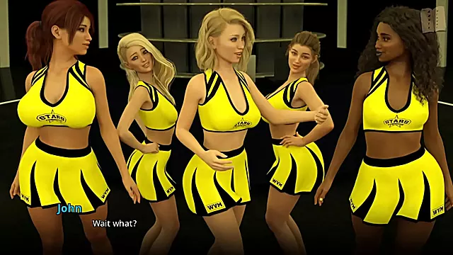Big-Titted Cheerleader Shows Off Her Ass In Erotic 3D Hentai Scene