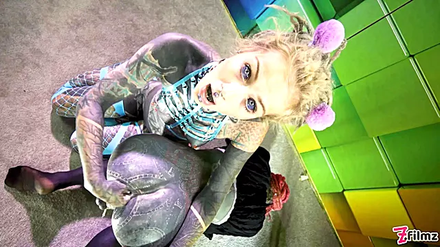 Trans intensely tattooed sisy gets rectal fisted from domme - female dominance extreme
