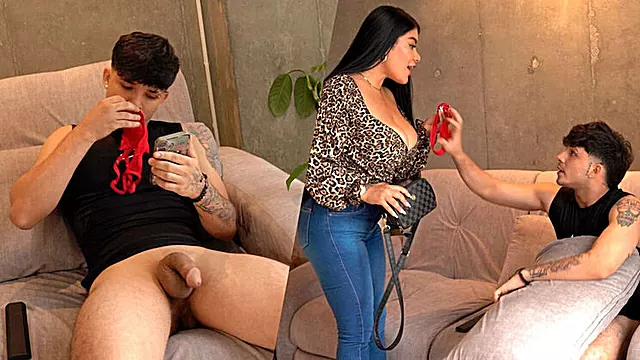 Busty Stepsister Catches Stepson Stealing Thongs - Fulfills His Fantasy with Big Cock