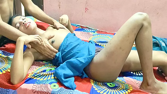Desi Indian Cute Girlfriend Feels Shy When Guy Touches Her