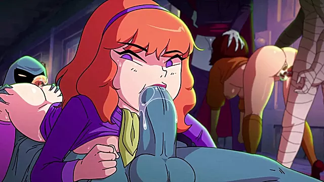 Mystery Bang Velma & Daphne Bukkake Group Sex Parody