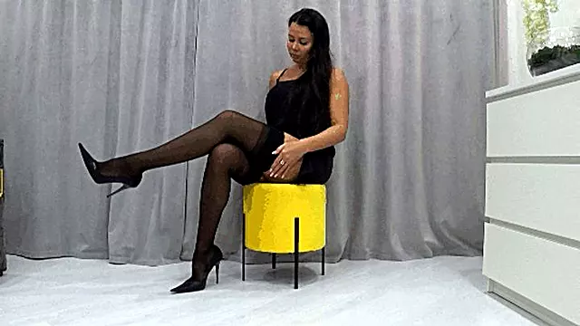 Jerk off to Double Intertwined Gorgeous Legs in Black Stockings b