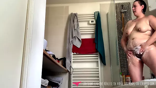 Spycam: My Stepmother In The Bathroom, Sniffing Her Panties And Masturbating