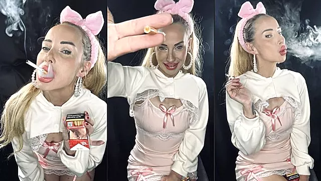 Your Sugar Babe Chain smokes marlboro red in her new Outfit