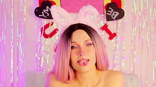 Happy Easter bunny Cum on my face split tongues play