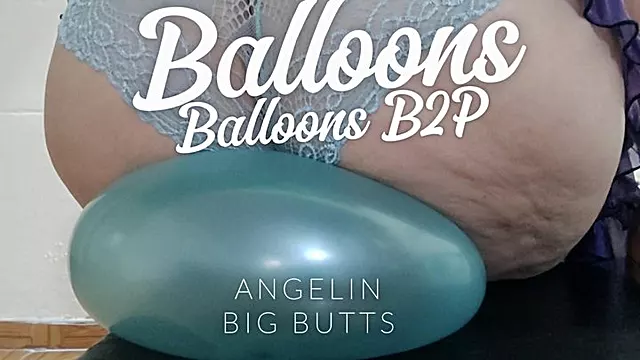 Huge ass bouncing on balloons until they pop (1)