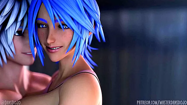 Aqua from Kingdom Hearts Gives Riku a Teasing 3D Thighjob Orgasm