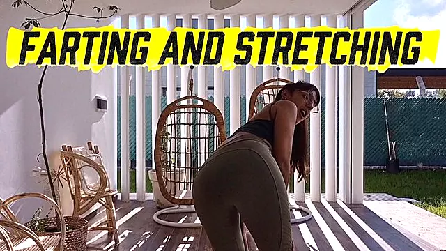 Farting and Stretching outdoors
