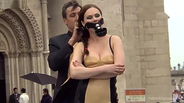 Bare Assed Babe With Fur Butt Plug Fucked In Public With Tina Butt And Tina Kay