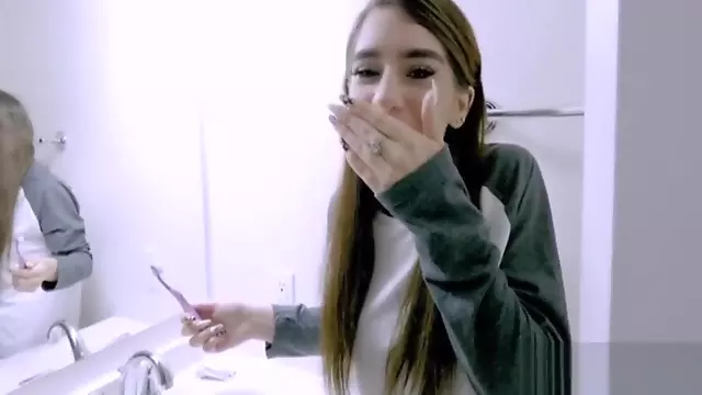 Dumb bimbo fucks brother every morning!