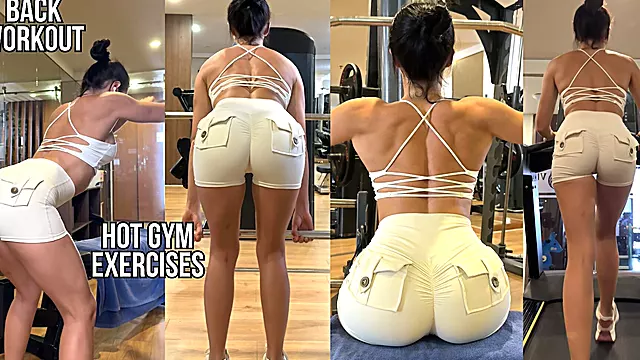 Tight Shorts Gym Workout with Back and Booty Focus