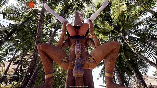 her ass is made for the huge cock of the awakened statue that rhythmically fucks her