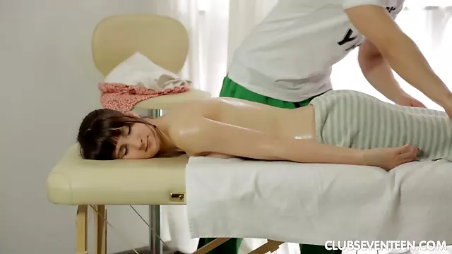 Brunette teen massaged and fucked