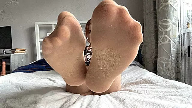 Teasing in thin socks!