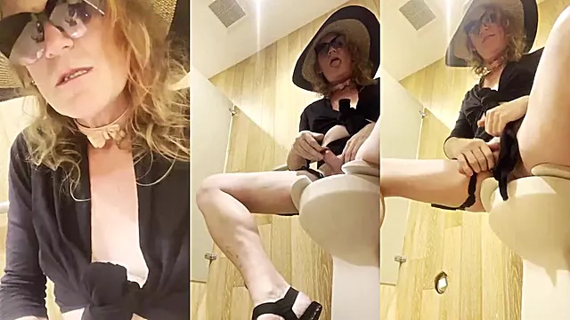 Taboo kitty finger fucks in empty public bathrooms granny watches