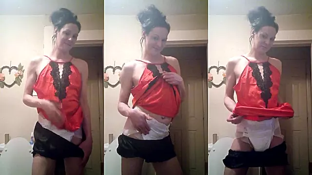 Raw POV Diaper Tease Millie s Satin Top Black Bloomers stuffed choking her tight