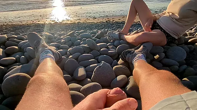 Hot Stepmom Risky Beach Sex Almost Caught