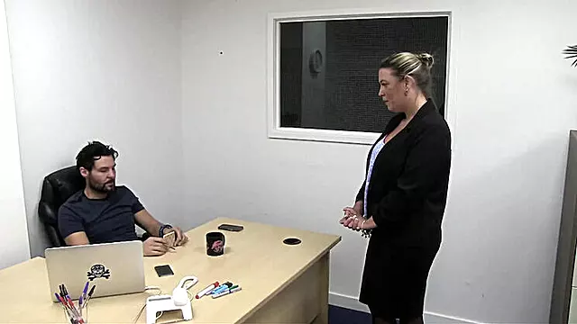 Maisie Lewis Gets Hired After Blowjob and Deep Fucking in Office