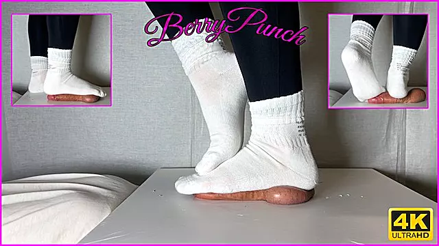 After Gym White Socks Cock Trampling - Cock Crush - Ball Stomping - CockBox - Foot Fetish - Sockjob - 4K