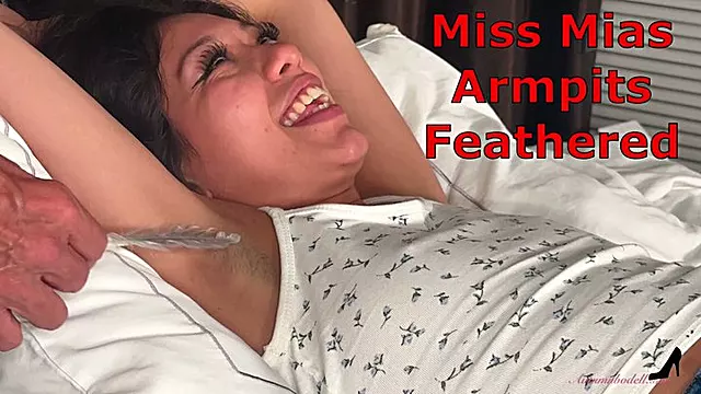 Miss Mia s Armpits Feathered - Antickl Armpit Tickling Hairy Armpits With Feather Tickling