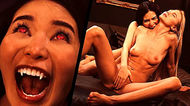 Vampire Porn with Rikako Katayama and Nancy Ace - Sexy Gothic Mind Control Asian Lesbian Domination