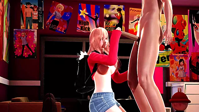 Chainsaw Man Power Handjob and Blowjob, Sex Beautiful Babe (3D Hentai)