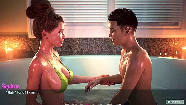 Erotic game show featuring busty stepmom in a cartoon world