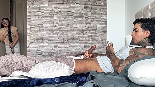 A Cleaning Lady Catches Her Boss, and They End up Having a Deep Clean