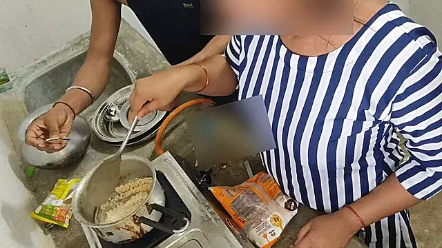 Desi Bhabhi Neha Rani Gets Fucked Hard in Kitchen While Mopping