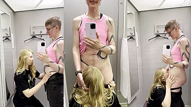 Using My Free Use Lesbian Oral Slut At Mall Dressing Room