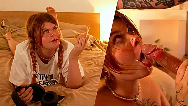 Amateur French Redhead Stepdaughter Fucks Daddy in Bathroom - Hairy Teen Creampie