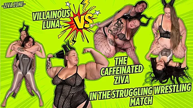 4K Ziva Fey VS Villainous Luna In The Struggling Wrestling Match