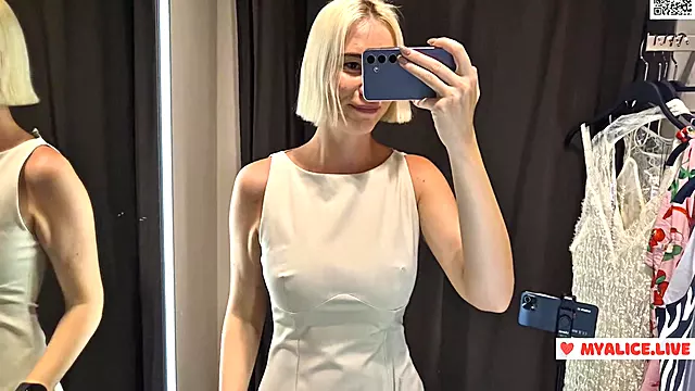 Seduction In A Dressin Room Of A Mall. Try On Haul Transparent Clothes Try On Haul At The Mall. Public Fetish