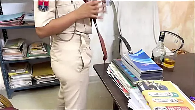 Desi Police Woman Fucks Senior Officer in Police Station - Big Ass MILF Riding Hard