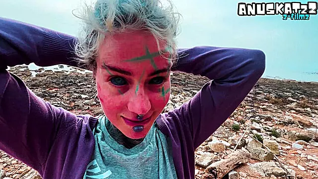 Public Blowjob with Cum on Face Outdoor - Anuskatzz German Tattoo POV