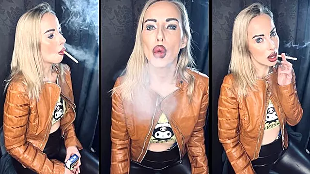 Your Leather Queen Chain smokes corks in Brown Leather