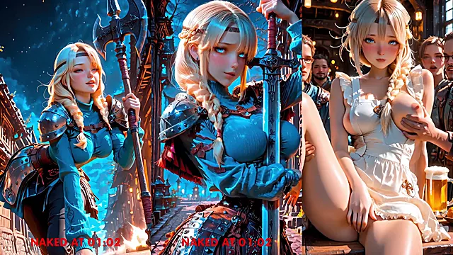 Astrid, the blonde tavern waitress, fucks hard with every Viking in the hall and she definitely knows how to train their dragons. Gangbang. Ai Porn