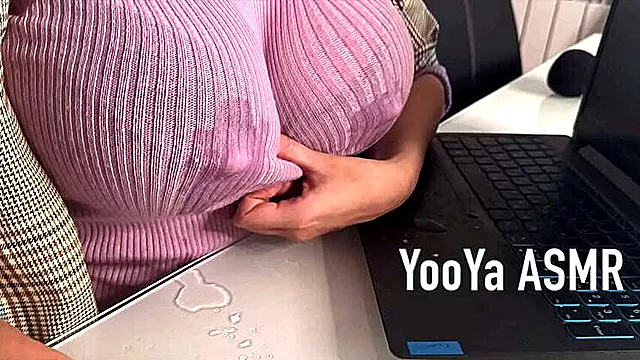 Steamy Step-Mom Yooya7 Tempts Step-Son with Enormous Tits and Office Handjob