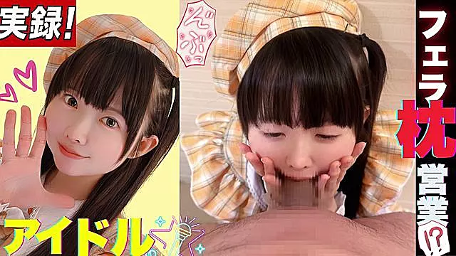 Japanese Kawaii Cute Idols Give Blowjobs To Get Work