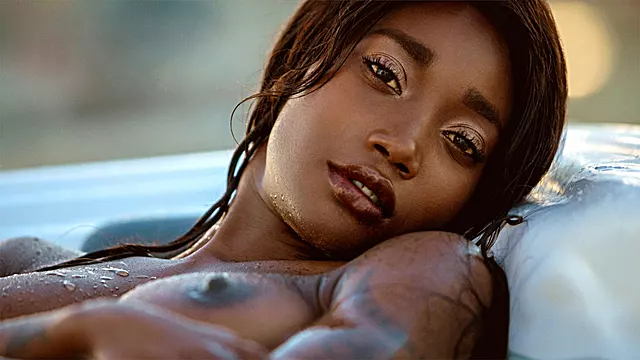 Ebony beauty from Cameroon gets naked
