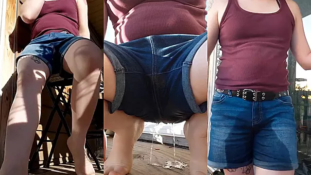 Smoking trans girl can't stop pissing public denial ruined her panties