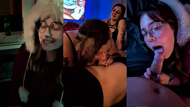 3 Girls From The Bar Share 1 Cock | Triple Blowjob!!!
