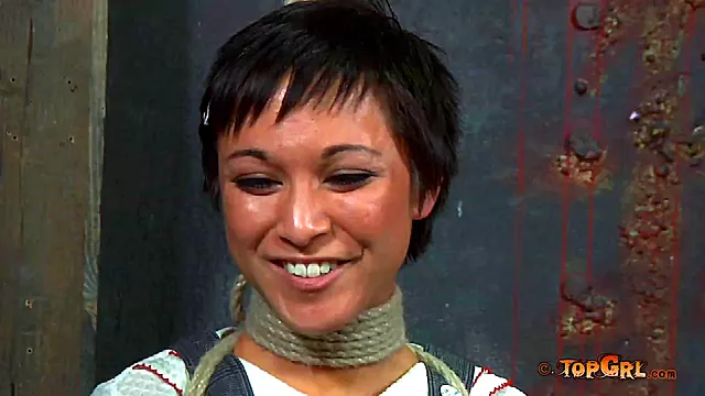 Submissive Mei Mara Gets Rough Treatment While Tied Up in Basement BDSM